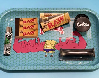 Rolling Tray Backwoods Cookies Grinder RAW Papers Classic Organic Black Filter Tips Clipper Lighter Rolling Machine Bundle Set Starter Kit