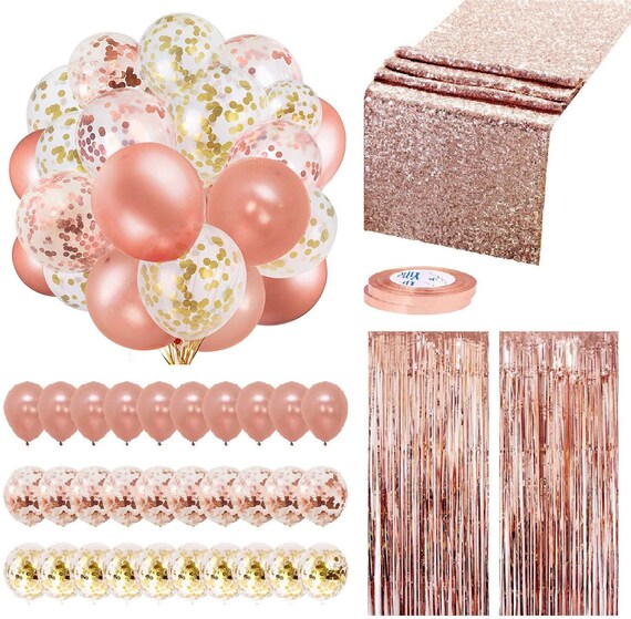 35Pack Rose Gold Party Decor Supplies Set Include 30 Balloons Etsy