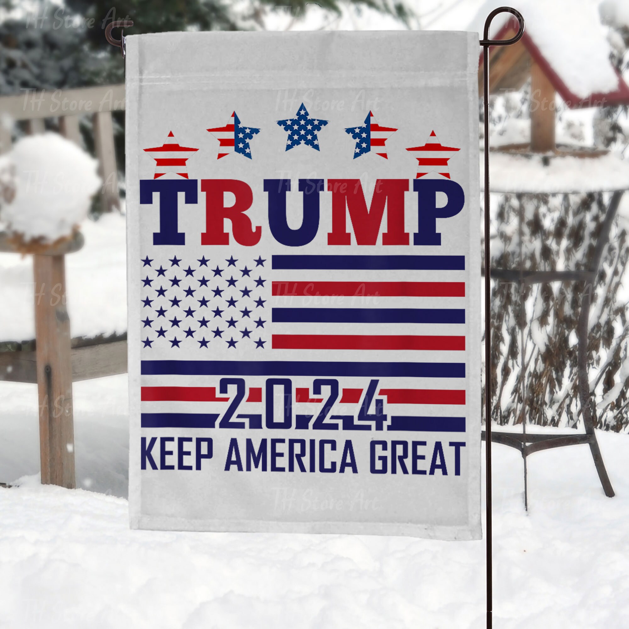 Produktbild von Trump Kostüm Herren Trump 2024 45-47 Flag Hat Donald Trump Hat 3D USA Embroidery Adjustable Maga Hat