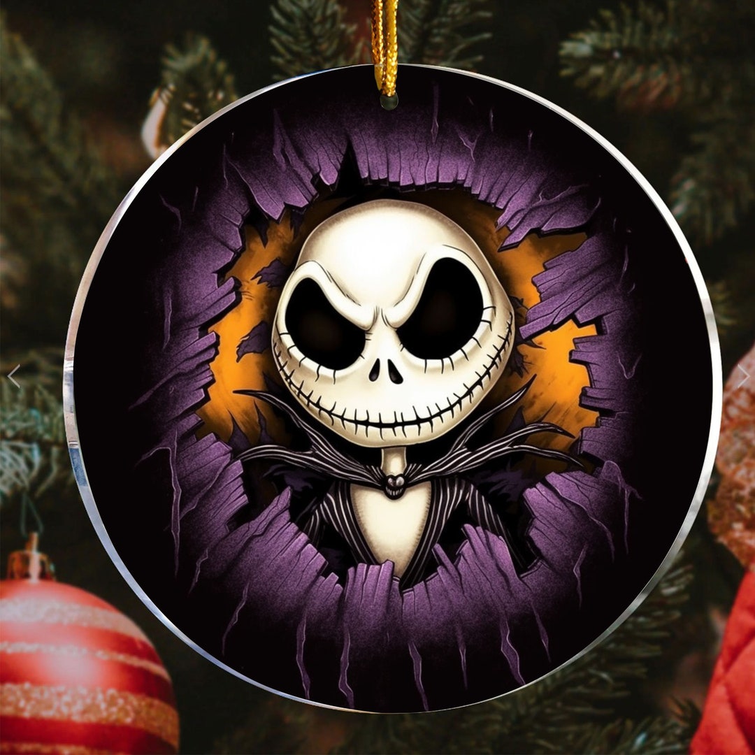 Jack Skellington Tree Ornaments Jack Skellington Faux Stained Etsy