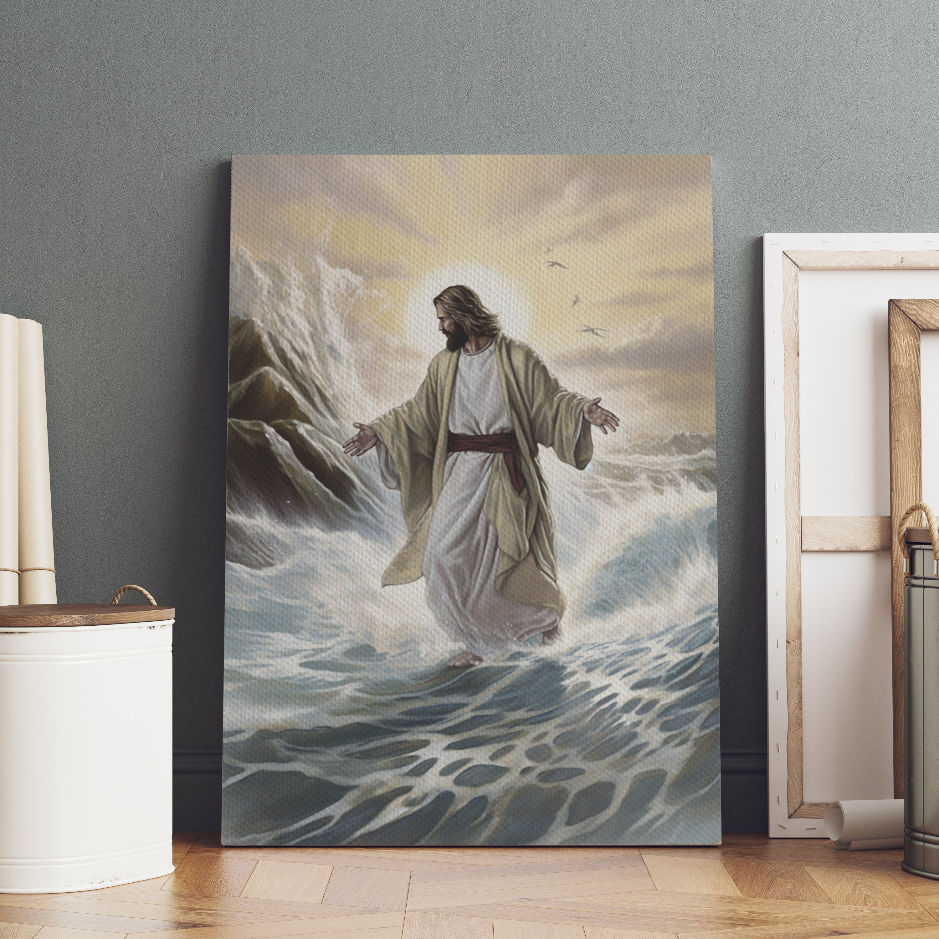 Jesus Ocean Canvas Etsy