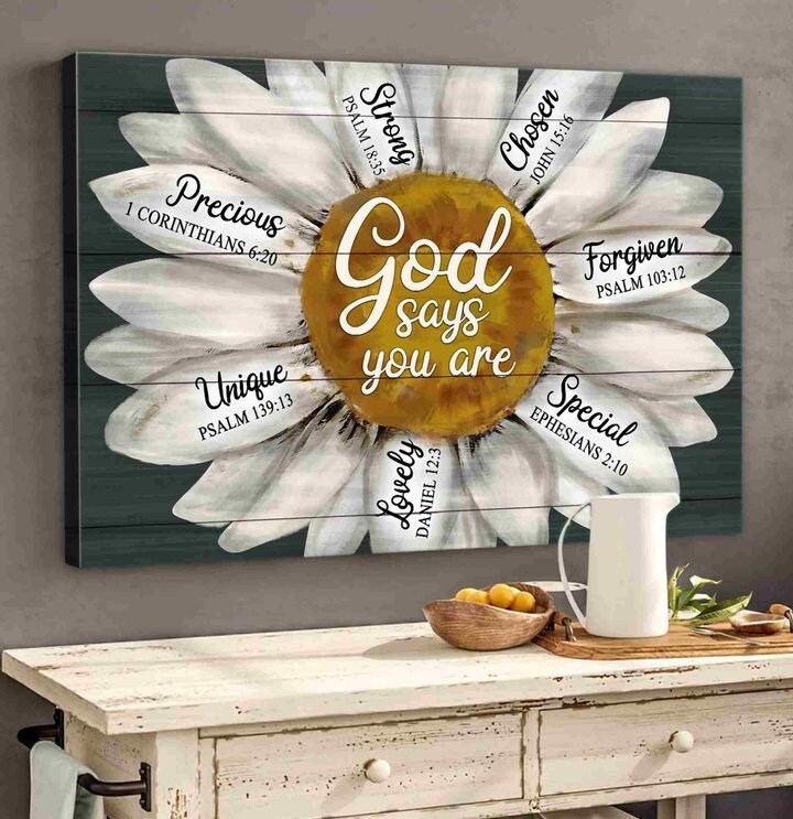 Poster & Canvas Daisy Flower God Says You Are Poster Etsy