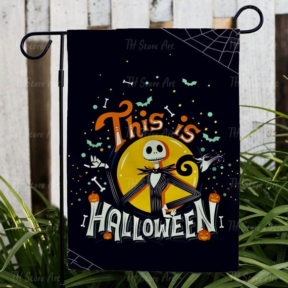 This Is Halloween Flag, Jack Skellington Flag, Nightmare Before Christmas, Decorative House Yard, Double Sided Halloween Flag