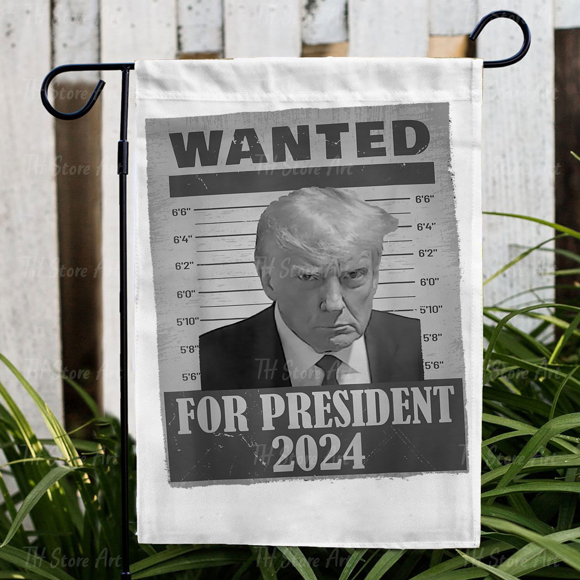 Wanted For President 2024 Flag, MAGA 2024 Flags, Pro Trump 2024 Flags