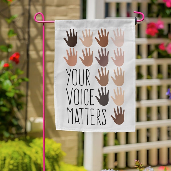 Your Voice Matters Flag, Black Lives Matter House Flag, Front Door Decor, Anti Racism Flag, Black Protesters Flag, Social Justice Flag