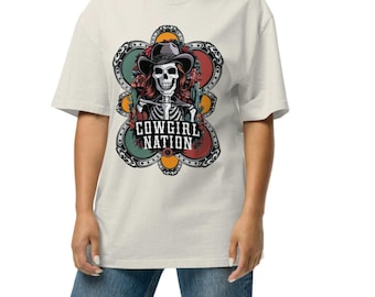 Cowgirl Shirt Cowgirl Gift Cowgirl Nation  Oversized Graffic faded Tee