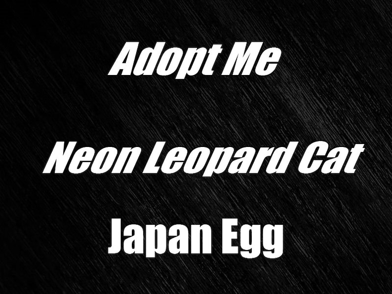 Adopt Me Neon Leopard Cat - Etsy