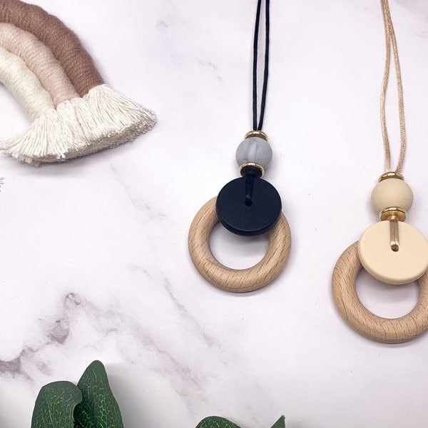 Eve Silicone Nursing / Breastfeeding Necklace Fiddle jewellery natural feeding beige baby shower gift mama neutral UK fiddle distraction