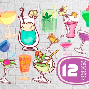 Cocktails svg,Cocktail svg, Drink svg, Cocktails svg,Tropical Drink svg,print file,clipart,alcohol svg, party drinks,birthday svg, svg file