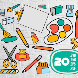 Artist tools svg,Painting tools svg,Art SVG,Artist Vector,Painting Clipart,Artist File,Paintbrush svg,Artist svg,print file,printable,svg