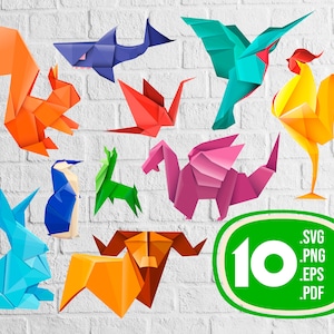 Origami animals svg,Animal Origami SVG , Animal Origami, Origami Clip art, Origami Vector,Dragon,print file,printable, svg file, svg