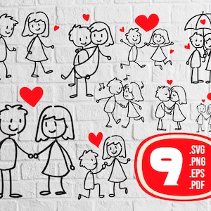 Couple stick figure svg,Couple Stick Figures,Wedding Stick figure Couple,Valentine Png,Couple Clipart,Hand drawn Clipart,print file,svg file