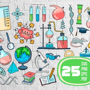 Doodle Chemie Elemente Svg, Chemie Svg, Chemie Bundle Svg, Wissenschaft Svg, Molekül, Atom-Symbol, Dna SVG Bundle, Druckdatei, druckbare, Svg