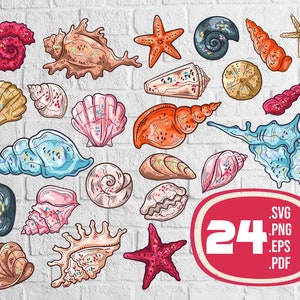 Seashell svg,Ocean Animals svg,Starfish svg, Seahorse svg, Jellyfish svg, Under the Sea svg,Seashell Svg File,print file,printable, svg file