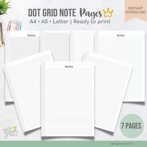 Printable Notes Pages , Planner Set. A4, A5, & US Letter,a5 Planner ...