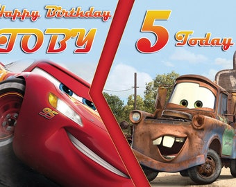 2 Sizes A0 A1 Disney Cars Any Text Personalised Name Poster Etsy