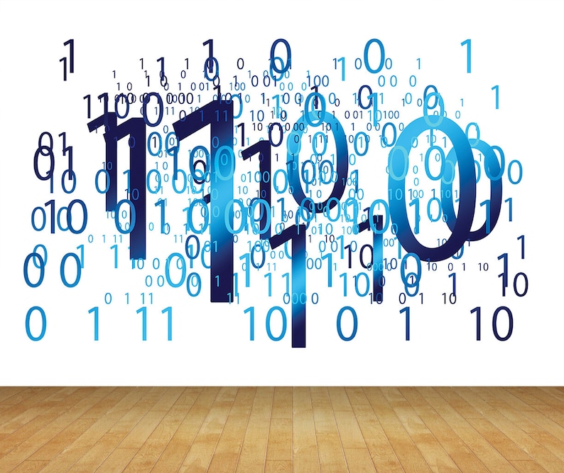 Computer Network Binary Code Wallpaper Mural Bedroom Office Business School Room Wall Large Printed Backdrop Decor Scene Easy Installation bild 1