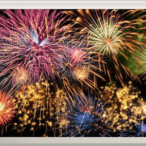 Fireworks Firework Display Colourful Window Wall Art Adhesive Sticker ...