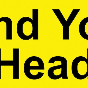 Caution Warning Mind Your Head Retail Shop Business Notice Sign Self Adhesive Gloss Sticker Decal Sign 165mm x 65mm (16.5cm x 6.5cm)