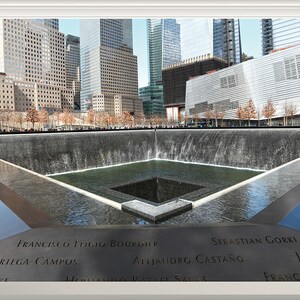 USA New York 911 Memorial Fountain Magic Window Wall Art Self Adhesive Sticker Decal Print Graphic Design Poster Wall Design 1m or 1.5m wide