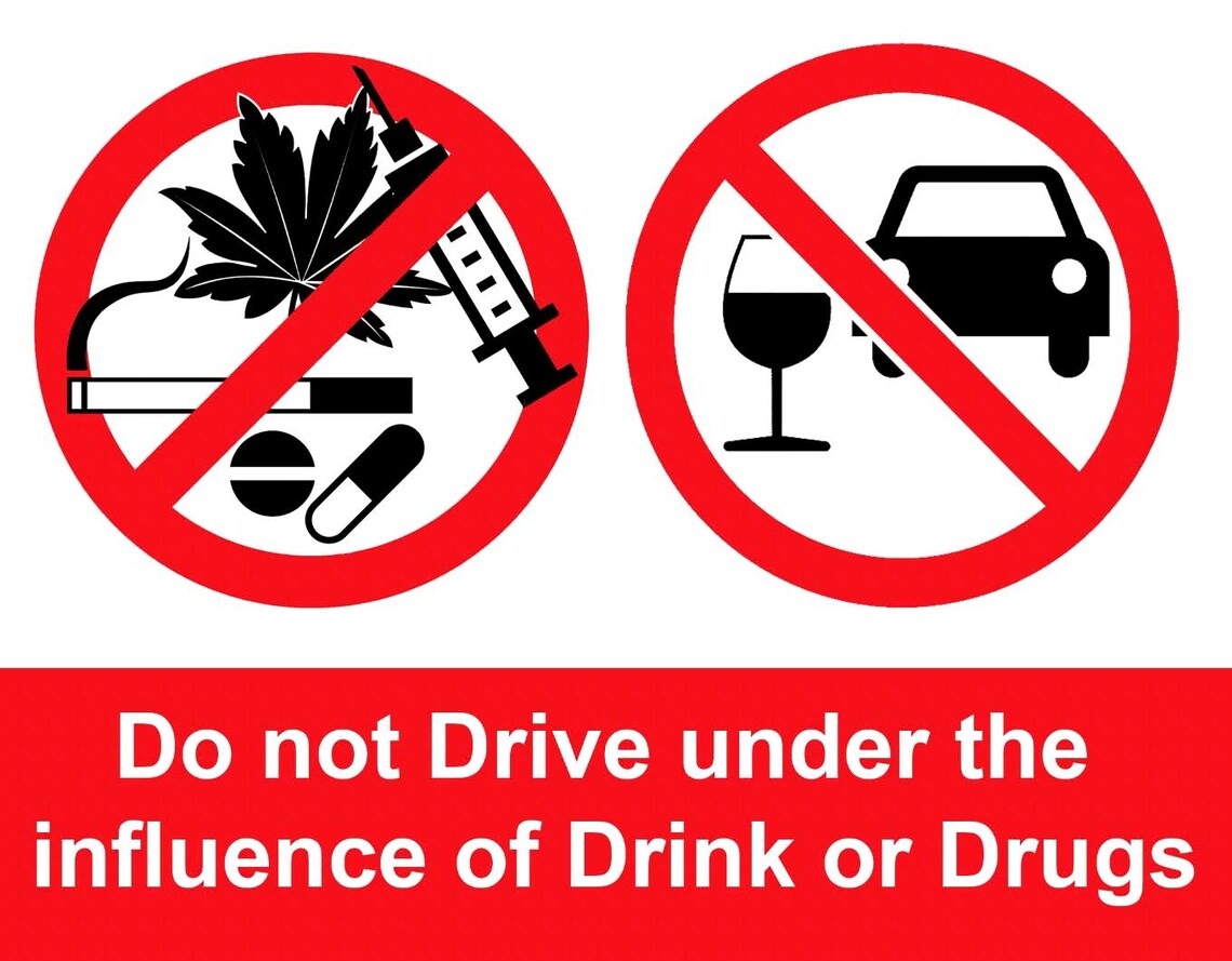 Drug Decals Do Not Drive Under Influence of Drugs or Alcohol Notice Sign Decal ...