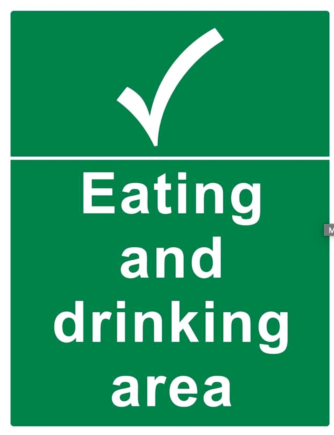 Eating & Drinking Area Sign Health Safety Advisory Notice Sign Adhesive ...