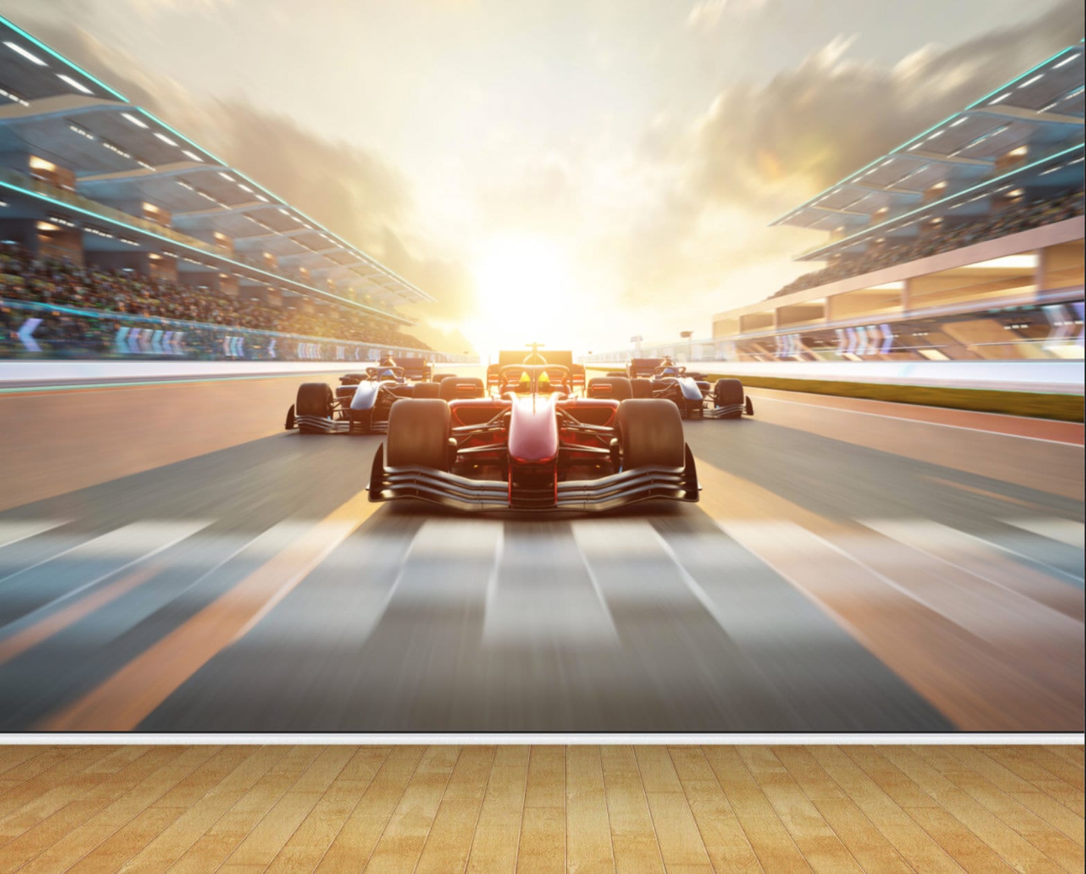 Modern Sports Car Formula 1 One Racing Car Fire Wallpaper Mural For Bedroom Playroom Kids Room Decor Feature Wall Fit With Wallpaper Paste