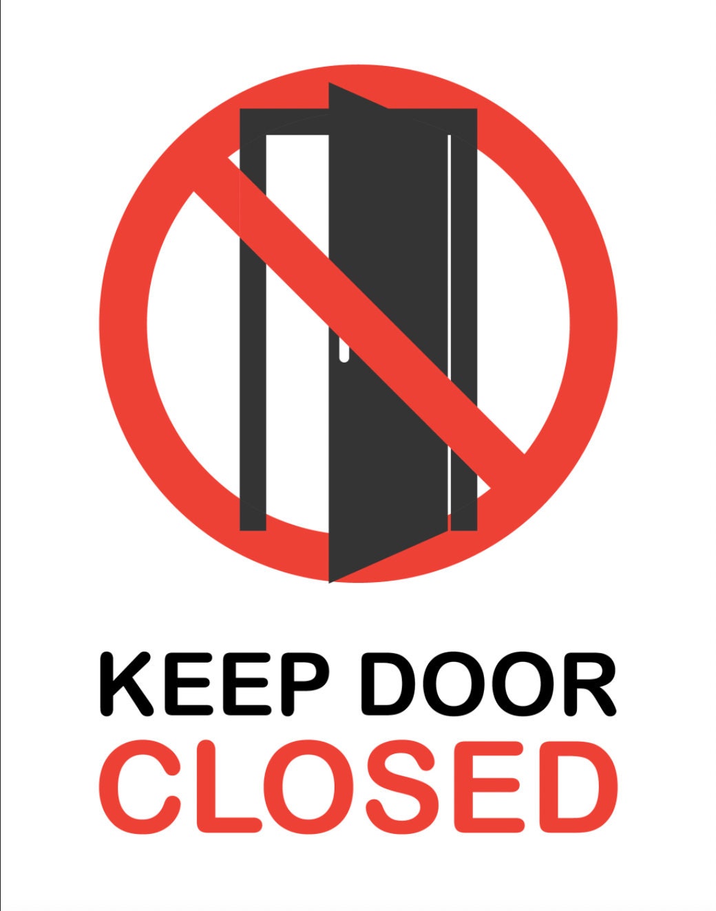 Keep Door Closed Notice Sign Self Adhesive Sticker Decal Business Air B