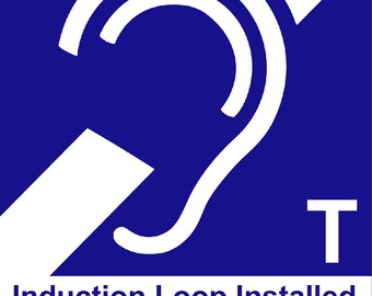 Blue Advisory Information Hearing Aid Loop Installed T