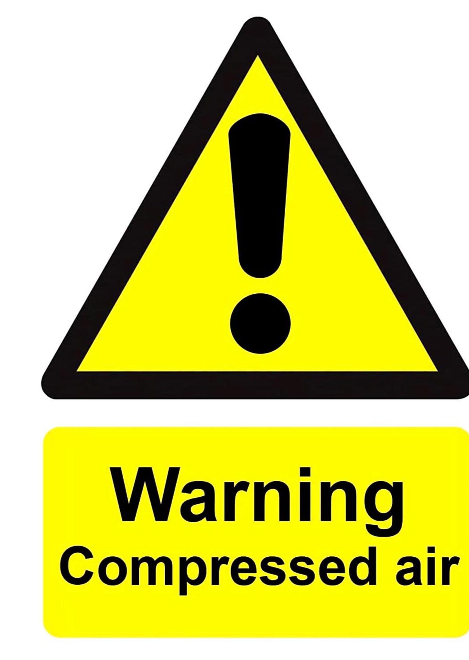 Danger Warning Compressed Air Yellow Health & Safety Business Garage ...