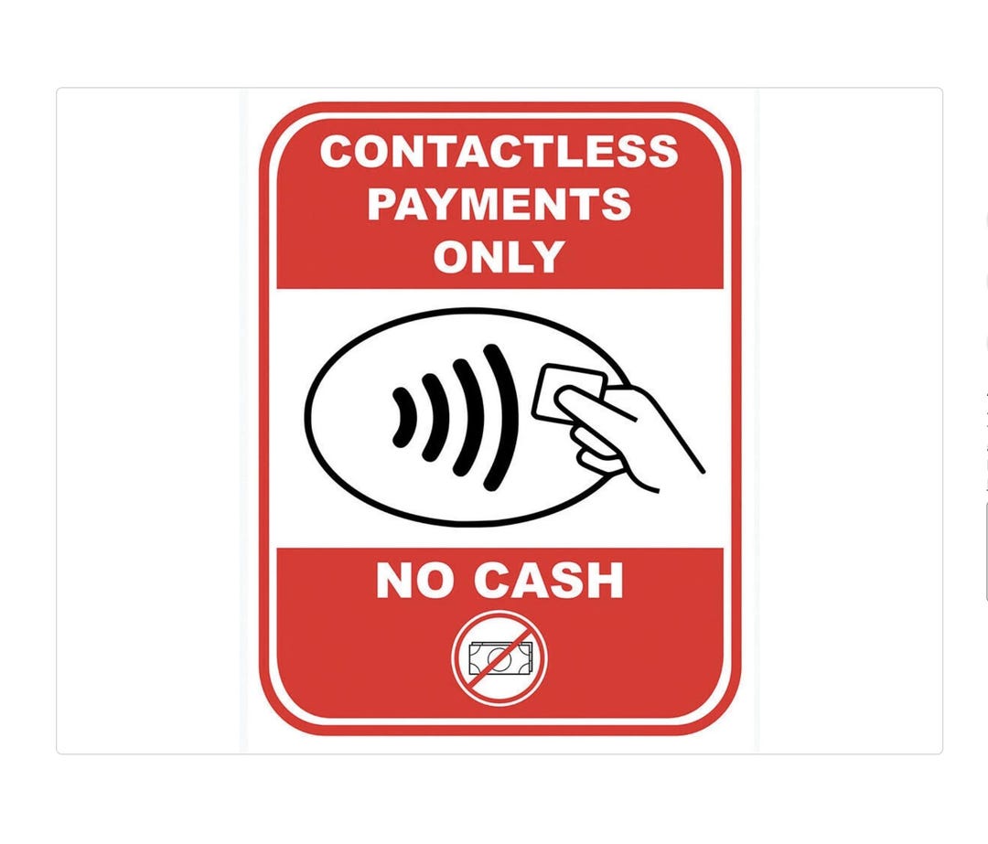 Contactless Payment Payments Only No Cash Shop Retail Business Notice ...