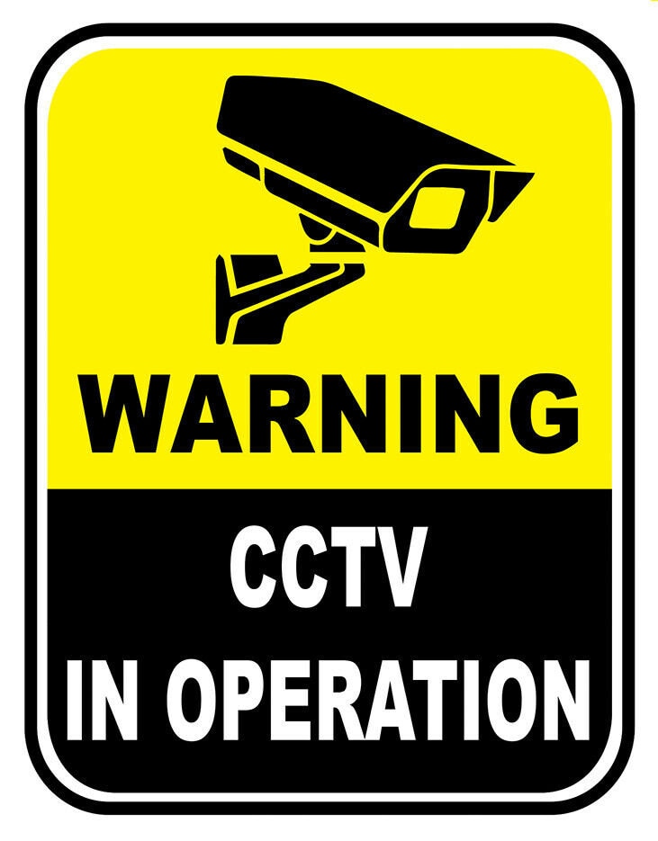 CCTV in Operation Warning Yellow Notice Sign Self Adhesive Etsy