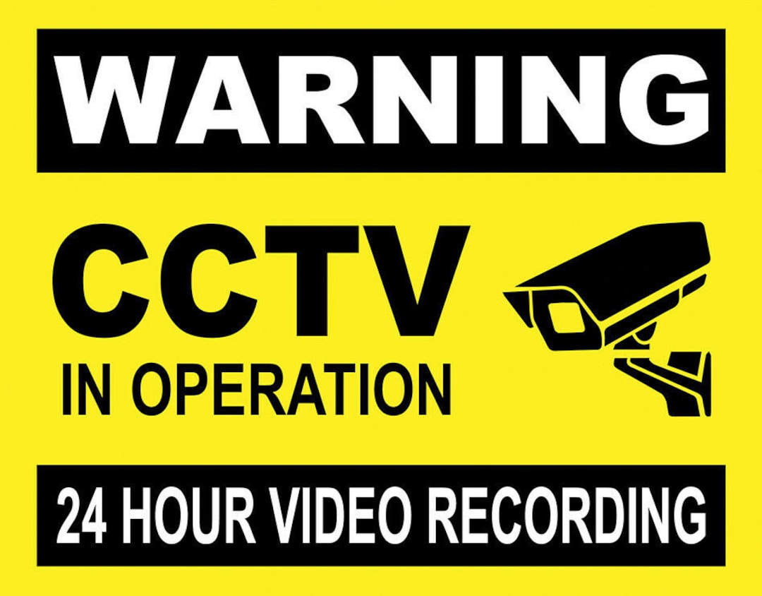 24 Hour Video Recording in Operation CCTV Warning Yellow Notice Sign
