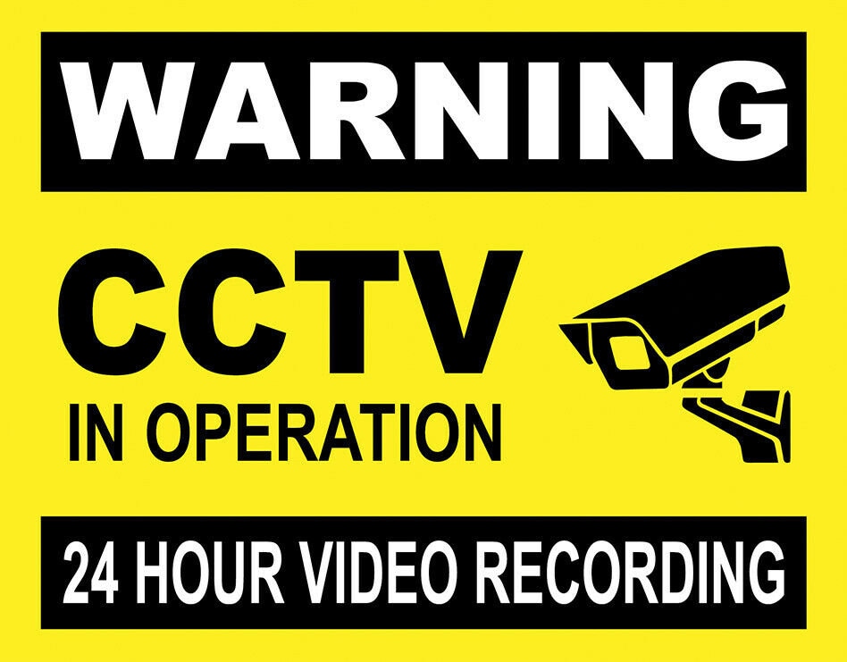 2 CCTV in operation 24 Hr Recording in Progress Sticker Choice Size & Material