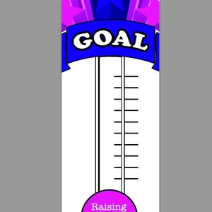 Personalised Bespoke Any Wording and Logo Wall Poster Charity Fundraising Thermometer Money Chart Showing Funds Raised To Show Progress QR