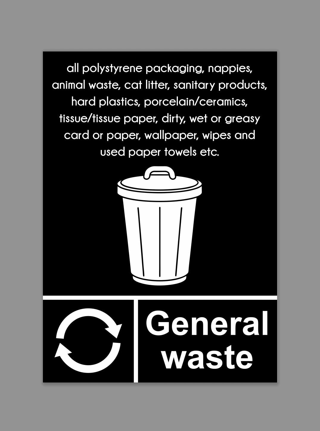 General Waste Only Sign