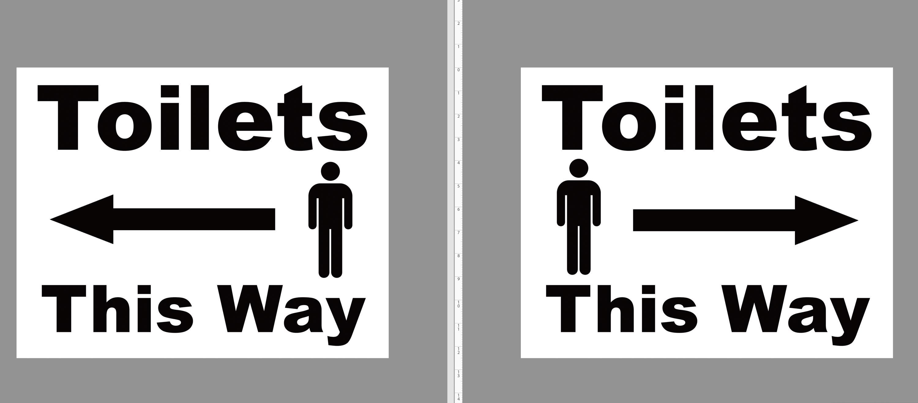 Male Toilets This Way Toilet Arrow Left Right Business Retail Shop