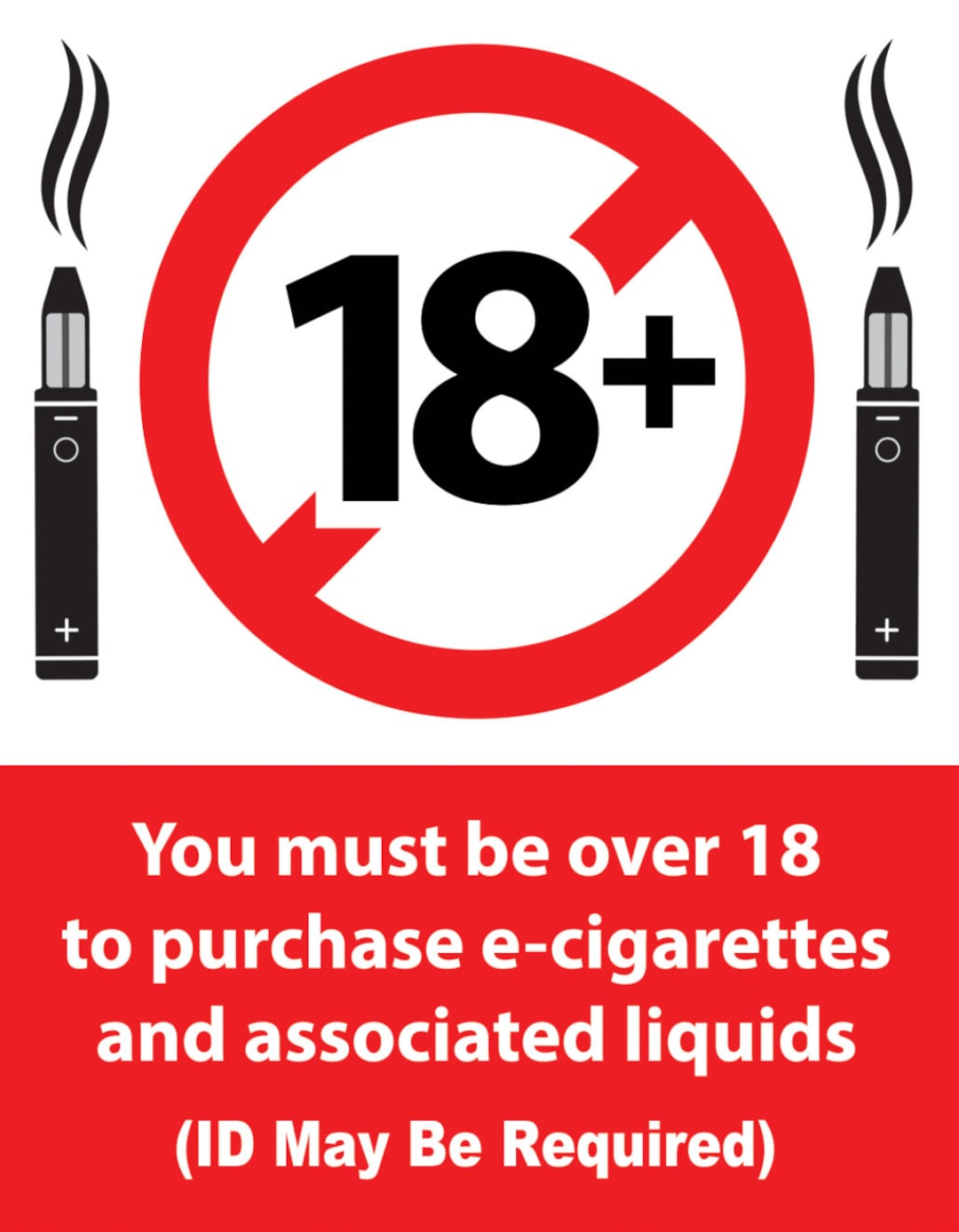 UAE vape regulations, legal scales, warning sign, 18+ age restriction vaping, social responsibility - Must Be Over 18 + to Buy Vaping Liquids E Cigarettes E-cigarettes Retail Shop Signage Sign Notice Gloss Sticker Decal or Poster Print - Etsy