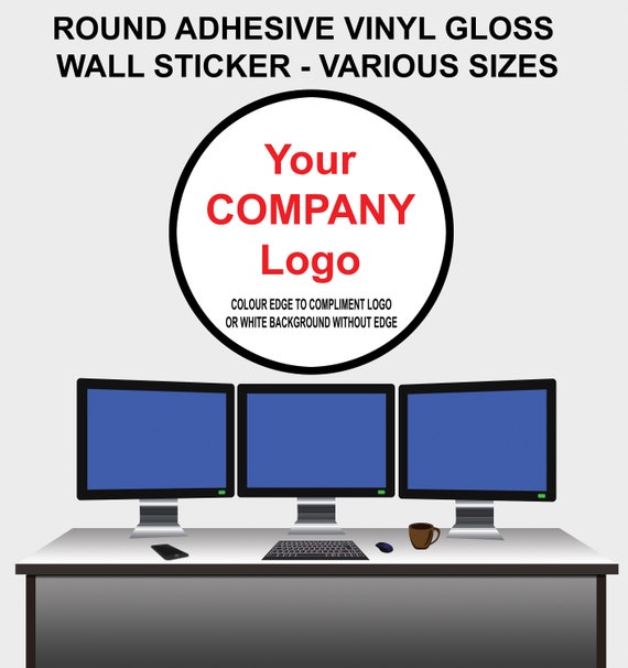Small & Extra Large Company Logo Round Wall Sticker Decal | Etsy