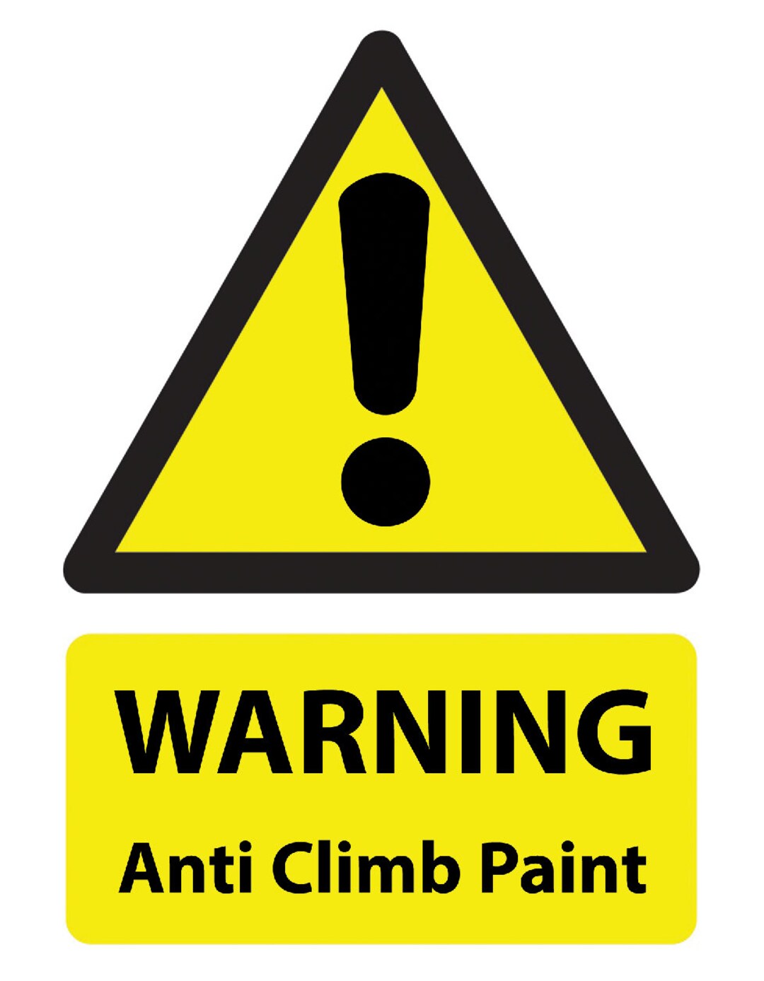 Danger Warning Caution Anti Climb Paint Yellow Health & Safety Business