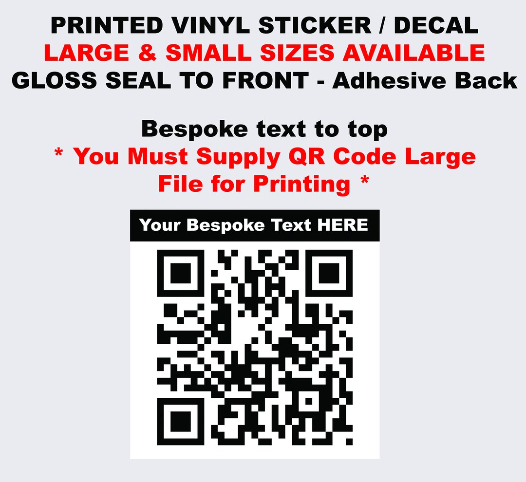 Outer Contents Sticker Small & Large GLOSS External Grade Adhesive Sticker Decal Business ...