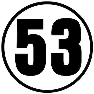 Small & Extra Large Round Car Sticker Any Car Race Racing Number Vehicle Wall Sticker External Grade Decal Adhesive Decorative Round Sticker