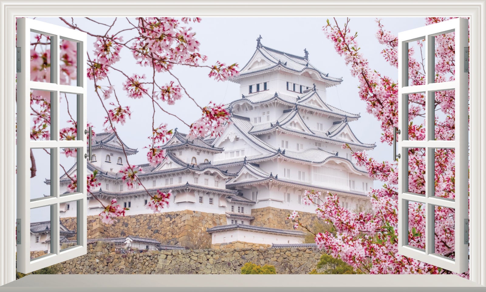 Himeji Castle Japan Landmark Magic Window Wall Art Self Adhesive