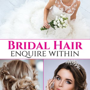 Poster Advertising Notice Advert Bridal Hair Available Here Enquire Within Business Hairdressers Wall Print Graphic (optional lamination)