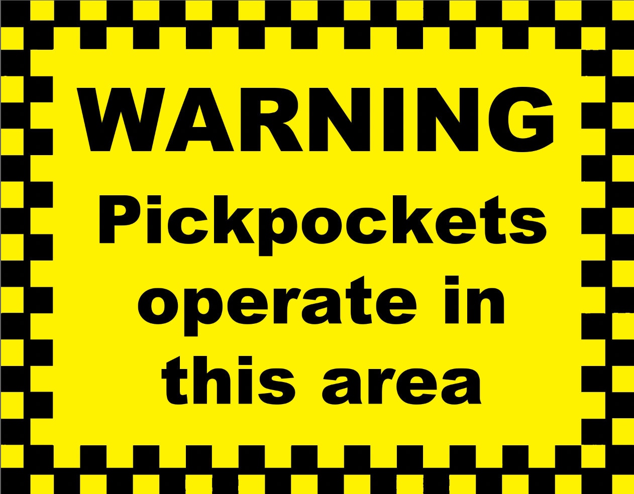 Pickpocket Sign - Etsy