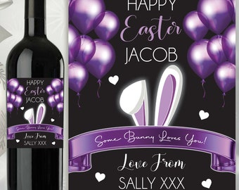 Personalised Easter DIY Wine Bottle Vinyl Decal Sticker Personalised Easter DIY Wine Bottle Vinyl Decal Sticker