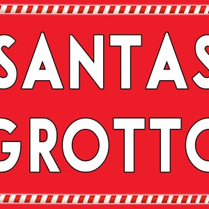 GLOSS Adhesive Sticker Decal Santa&#39;s Grotto Santa Notice Sign for Businesses Retail Shops Homes Decoration Signage Father Christmas