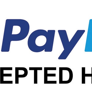 Paypal-betaling wordt hier geaccepteerd Winkelwinkel Zakelijk mededelingenbord Zelfklevende glanzende sticker Stickerbord 165 mm x 65 mm (16,5 cm x 6,5 cm)