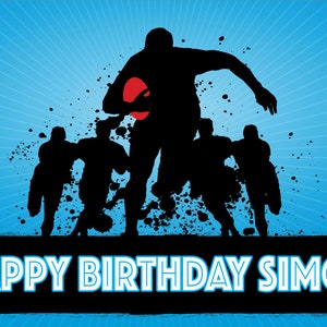 2 Sizes A0 & A1 Rugby Union League Theme Personalised Name Poster Event Birthday Decor Decoration Backdrop Scene Setter