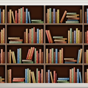 Mock Fake Animated Books Bookcase Magic Window Design Self Adhesive Sticker Decal Print Graphic Wall Design Various Sizes / Finishes
